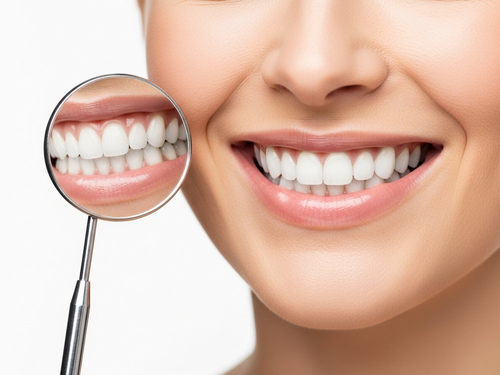 Healthy teeth at a dental check-up