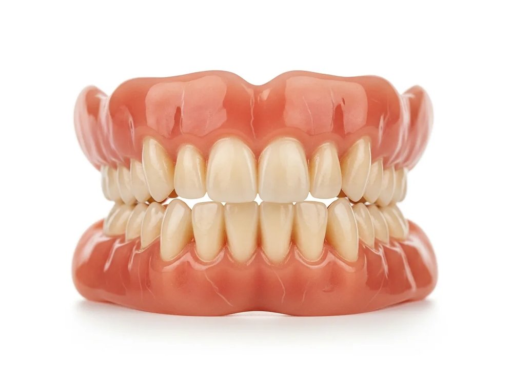 Full dentures for the upper and lower jaw