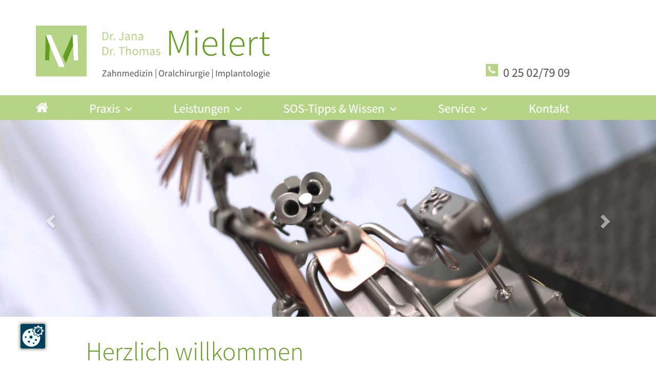 Startseite der Internetseite von Dr. Thomas Mielert