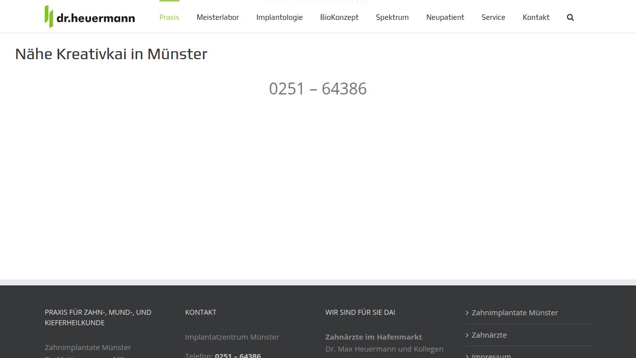 Startseite der Internetseite von Herr Dr. Max Heuermann Master of Science Implantologie
