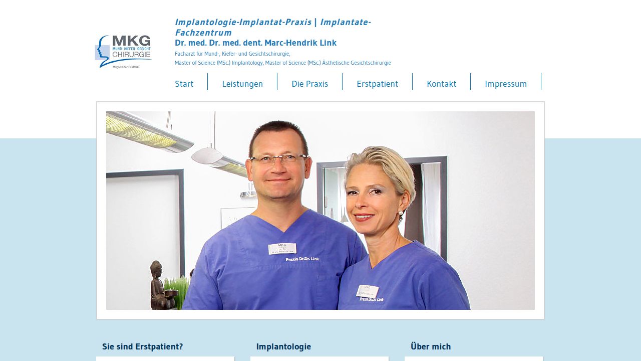 Startseite der Internetseite von Herr Dr. Dr. Marc- Hendrik Link