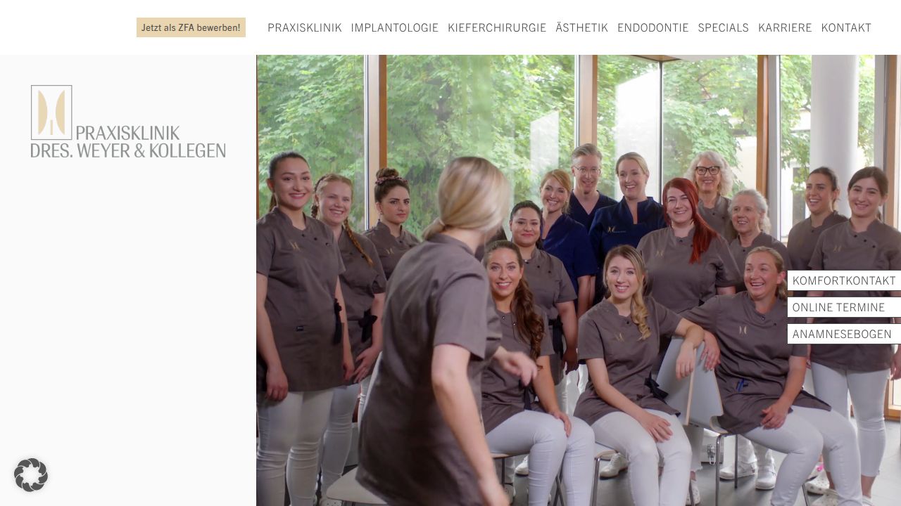 Startseite der Internetseite von Praxisklinik f&uuml;r  Mund-, Kiefer- & Gesichtschirurgie Esslingen   Dr. Eva-Maria und Dr. Dr. Nils Weyer