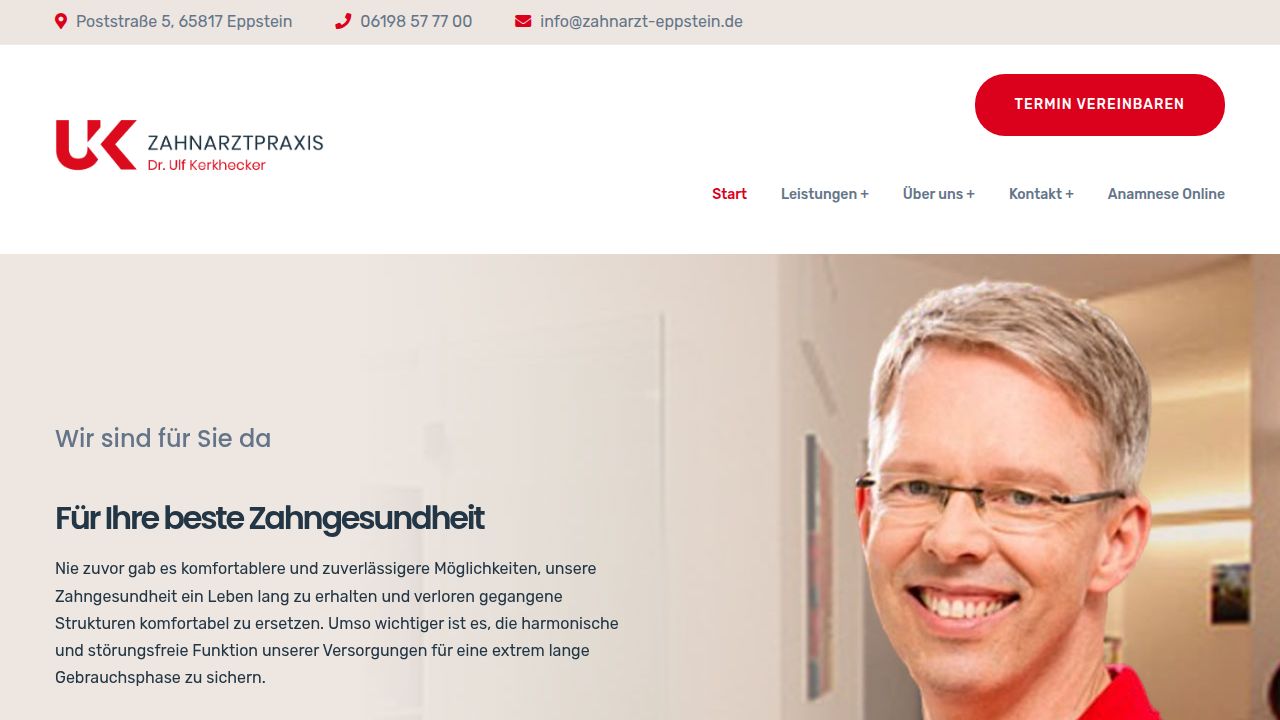 Startseite der Internetseite von Herr Dr. Ulf Kerkhecker