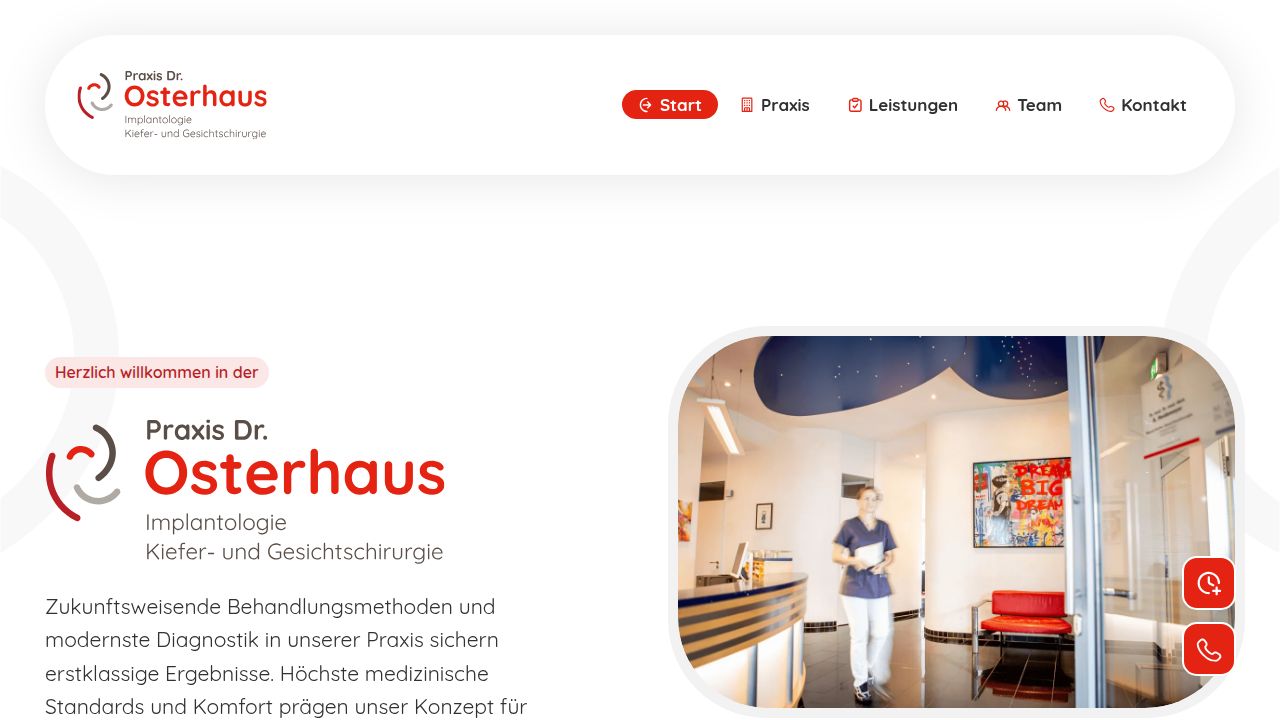 Startseite der Internetseite von Dr.med.Dr.med.dent.  Albert Osterhaus