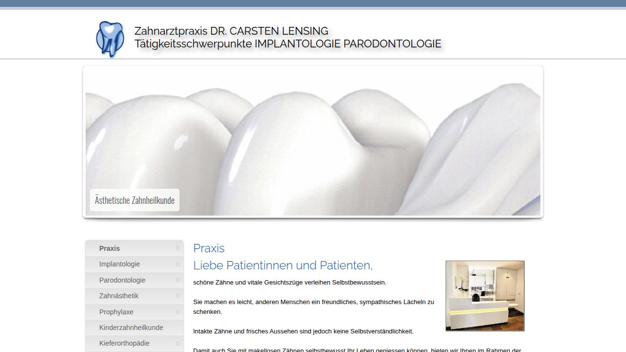 Startseite der Internetseite von Herr Dr. Carsten Lensing