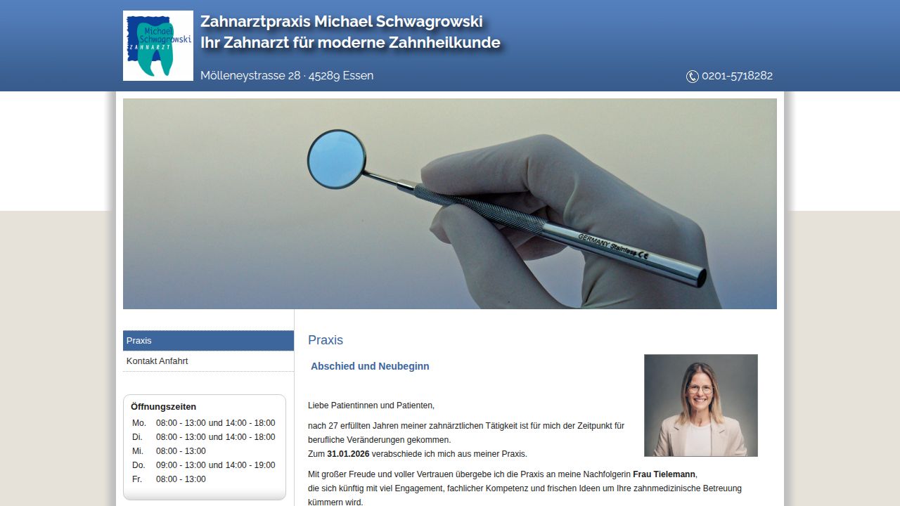 Startseite der Internetseite von Herr Michael Schwagrowski