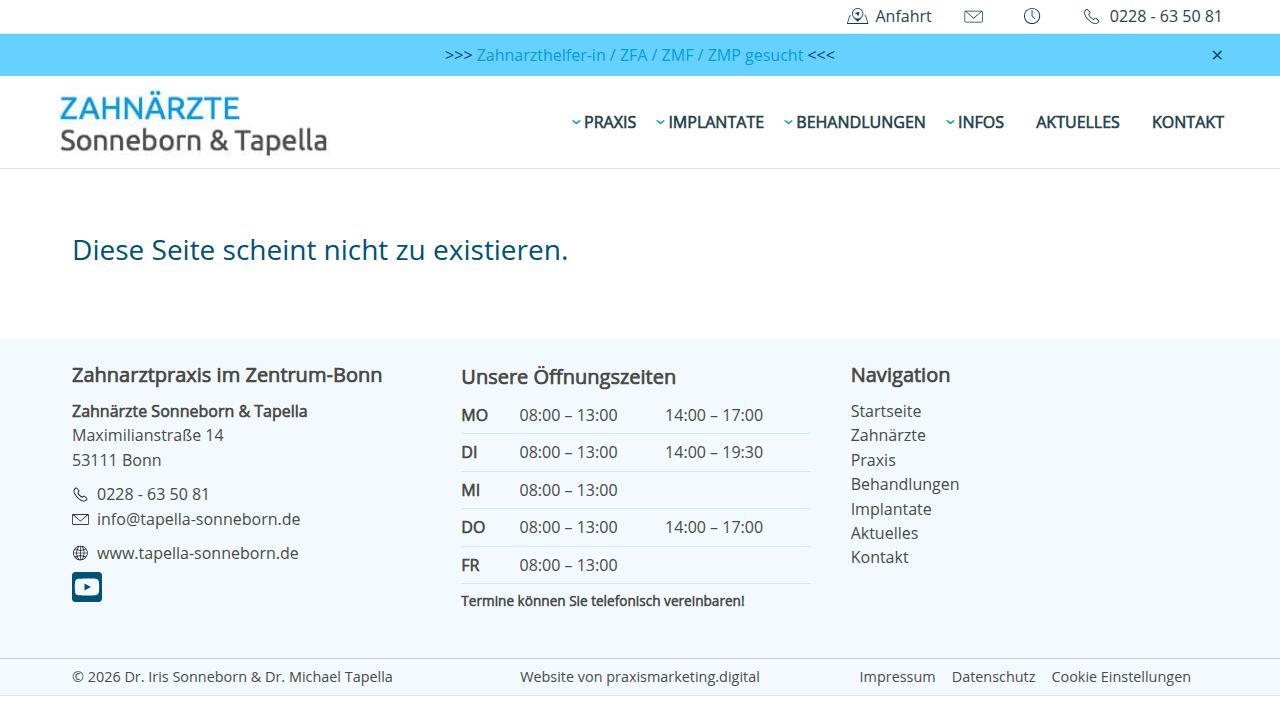 Startseite der Internetseite von Herr Dr. Michael Tapella und Dr. Iris Sonneborn
