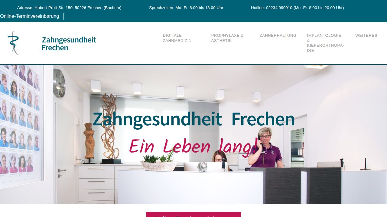 Startseite der Internetseite von Dres. Barabassy, Schmitz & Partner