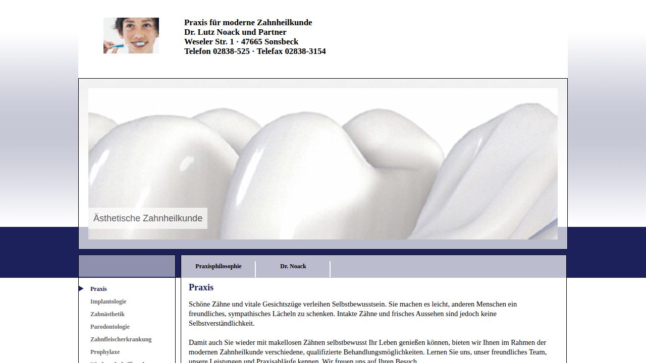 Startseite der Internetseite von Dr. Lutz Noack