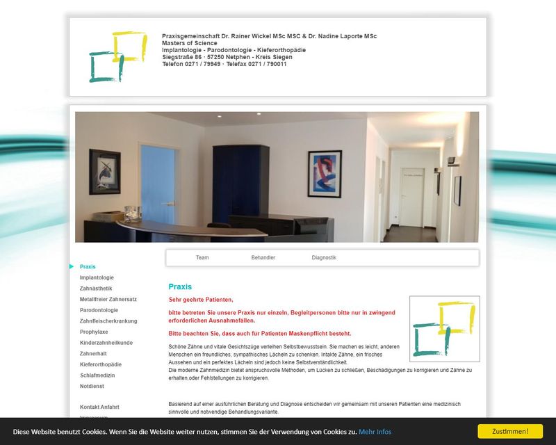 Startseite der Internetseite von Dr. Rainer Wickel MSc