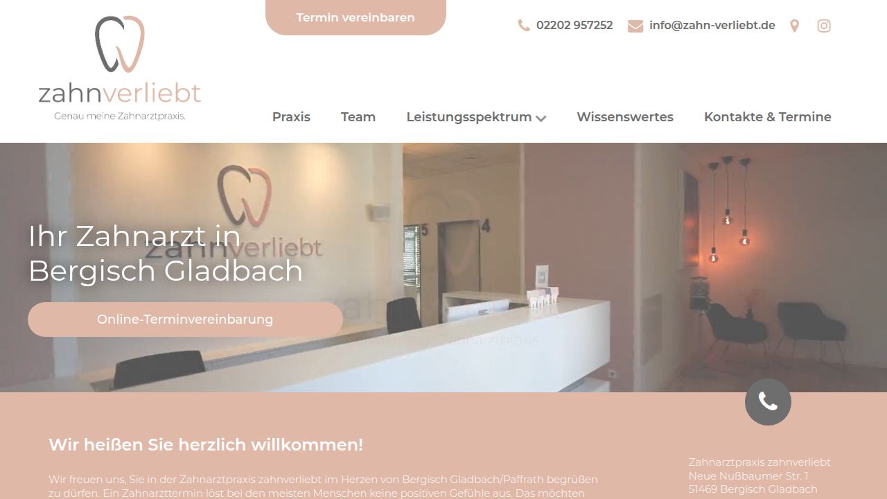 Startseite der Internetseite von ARPE Praxis f&uuml;r Zahnheilkunde