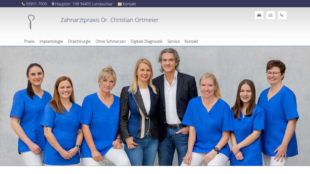 Startseite der Internetseite von Dr.  Christian Ortmeier