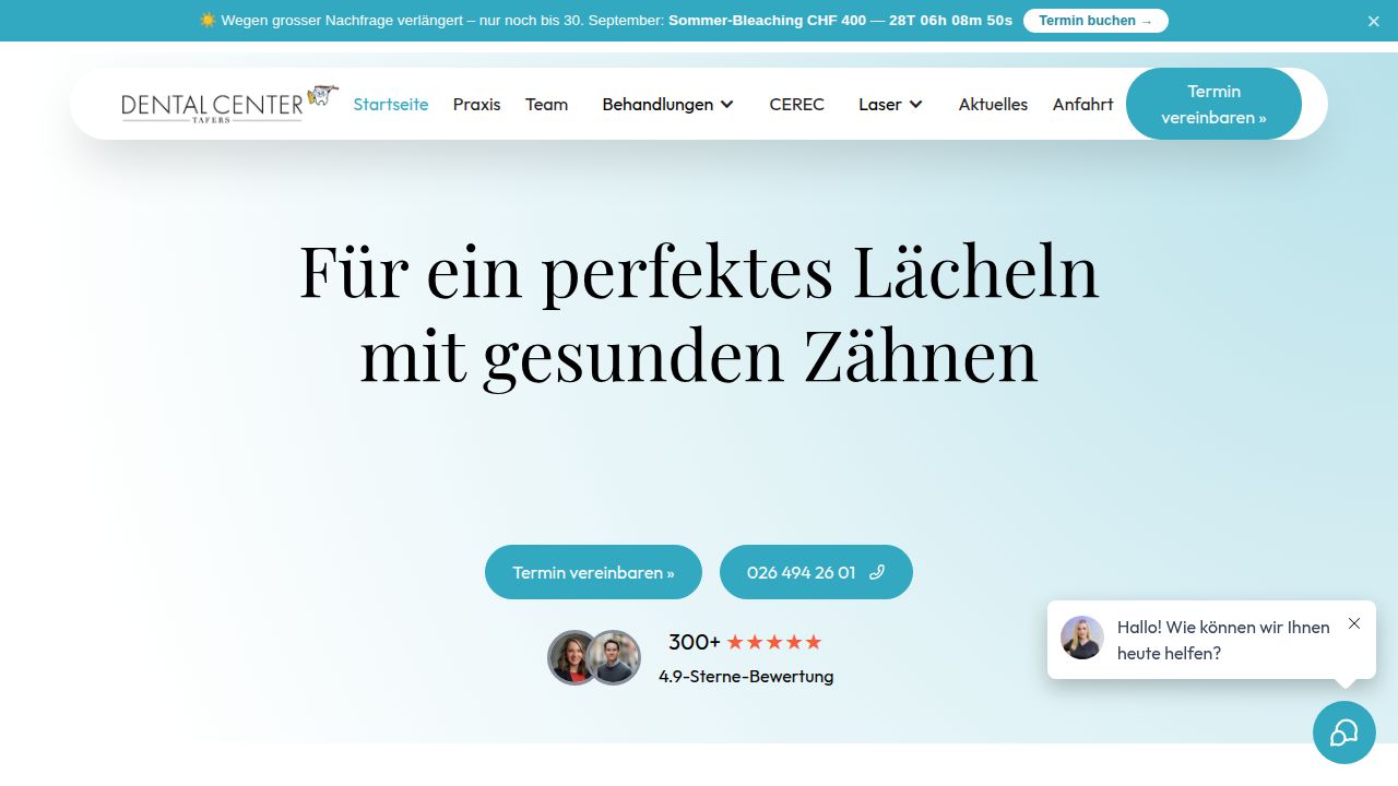 Startseite der Internetseite von Med.Dent (DDS) Med. Dent (DDS) Erkan Inan