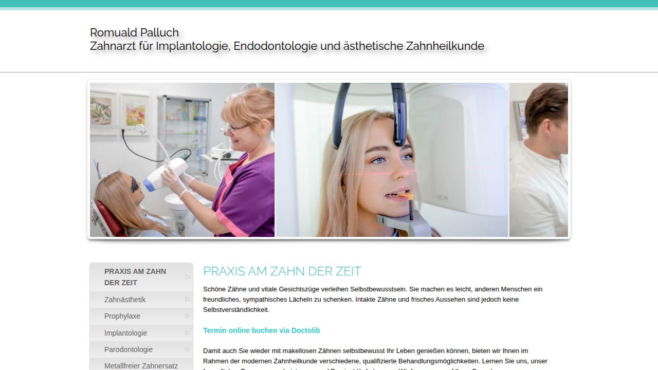 Startseite der Internetseite von Romuald Palluch
