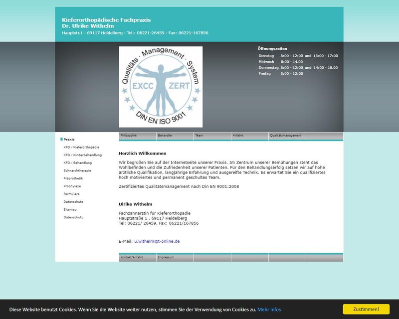 Startseite der Internetseite von Dr. Ulrike Withelm