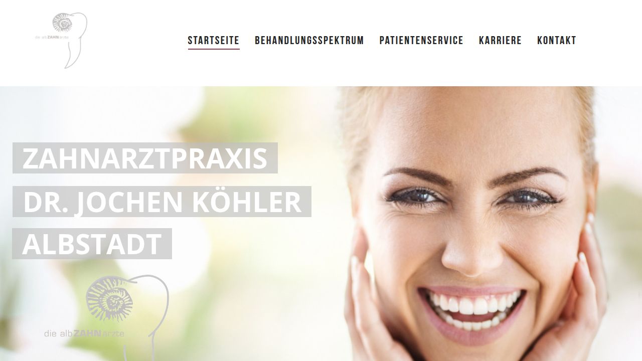 Startseite der Internetseite von Dr. med. dent. Jochen K&ouml;hler