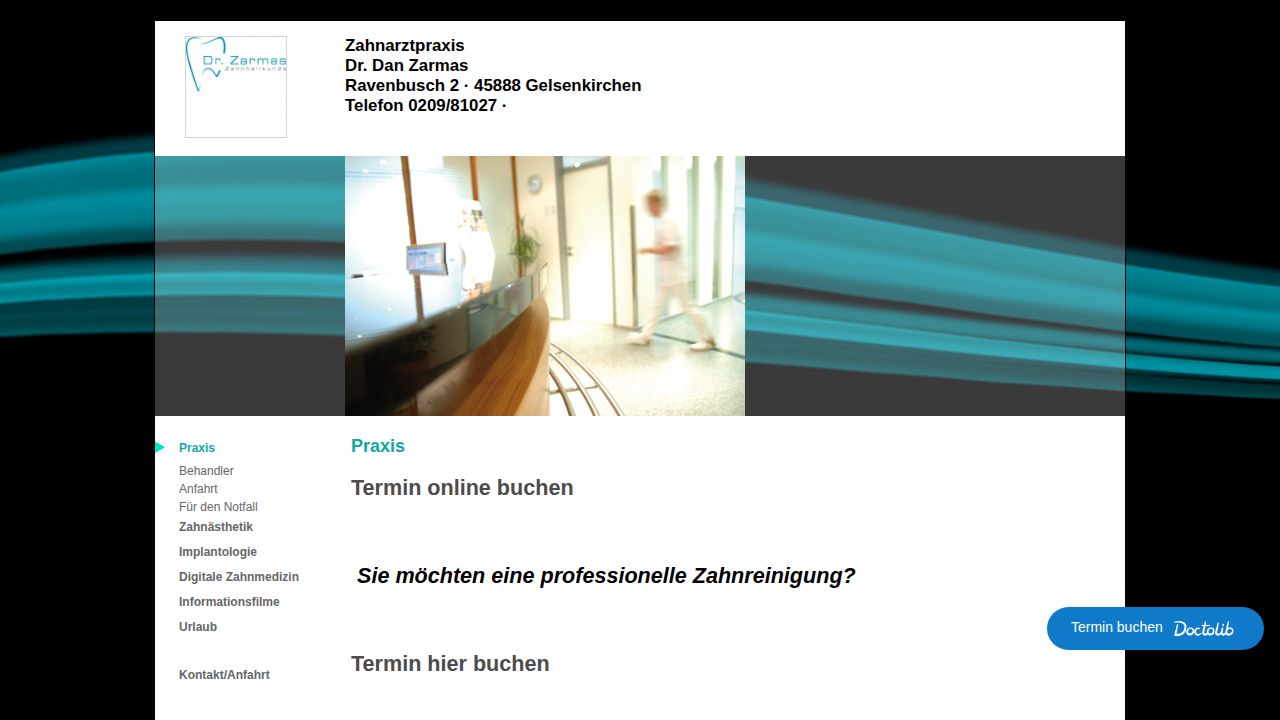 Startseite der Internetseite von Dr. Dan Zarmas