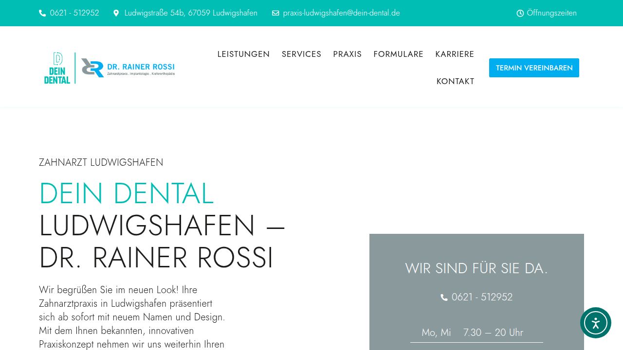 Startseite der Internetseite von Dr. Rainer Rossi