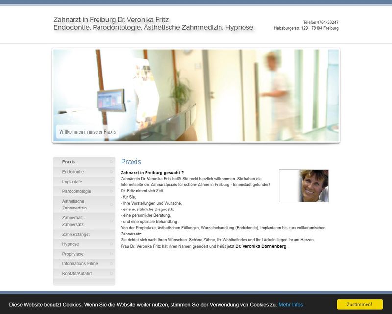 Startseite der Internetseite von Dr.  Veronika Fritz