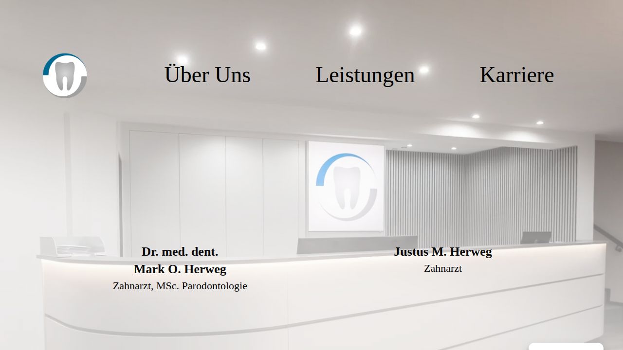 Startseite der Internetseite von Dr.med.dent. Mark O. Herweg