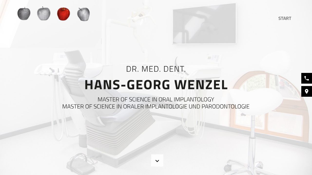 Startseite der Internetseite von Dr.med.dent. M.Sc. Hans-Georg Wenzel