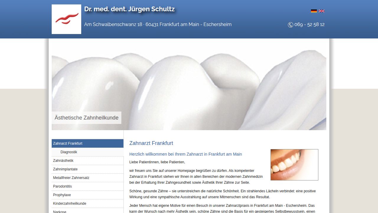 Startseite der Internetseite von J&uuml;rgen Dr. Schultz