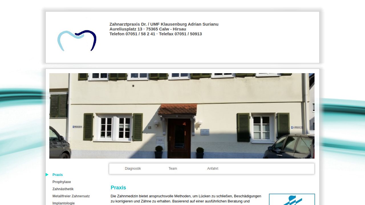 Startseite der Internetseite von Herr Dr. | UMF Klausenburg Adrian Surianu