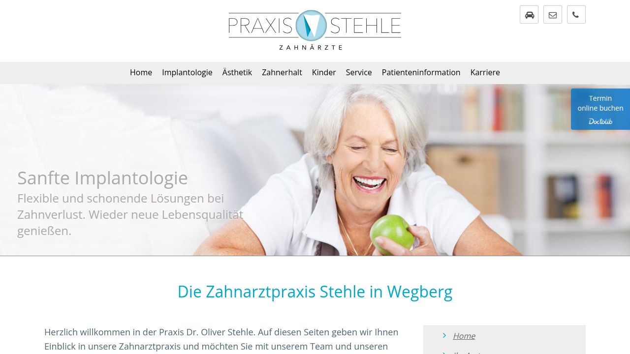 Startseite der Internetseite von Dr. med. dent. Christoph Stehle