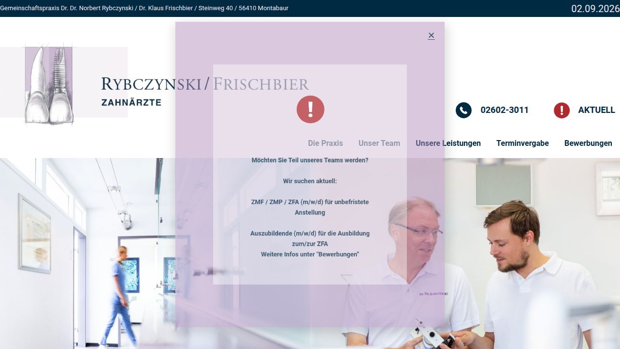 Startseite der Internetseite von Dr. Dr.  Norbert Rybczynski