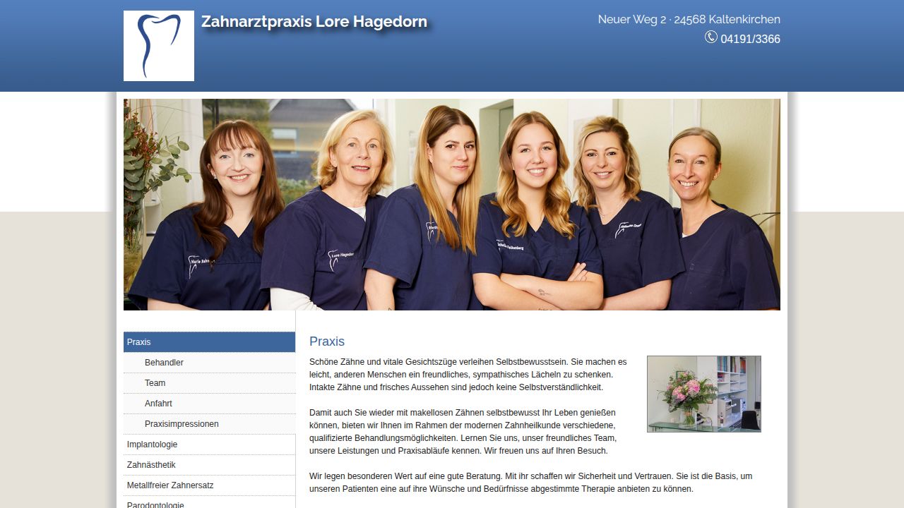 Startseite der Internetseite von Lore Hagedorn