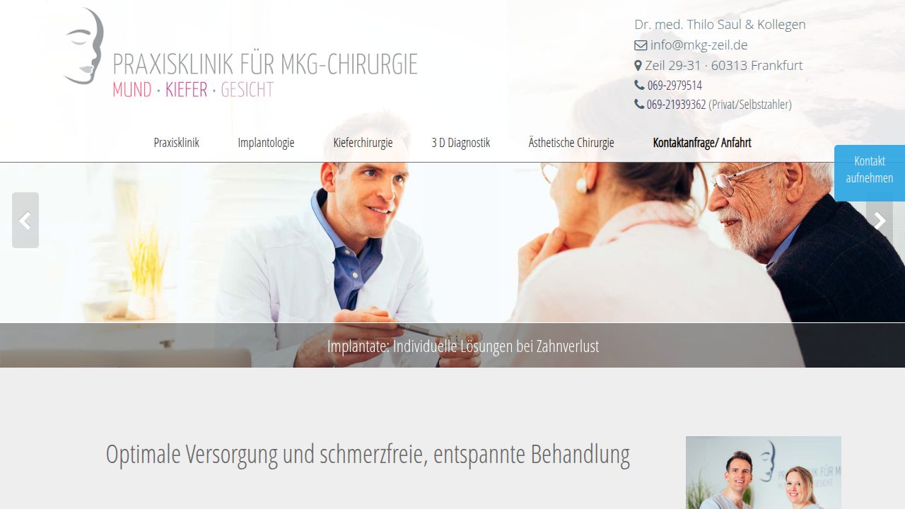 Startseite der Internetseite von Dr. med. Thilo Saul