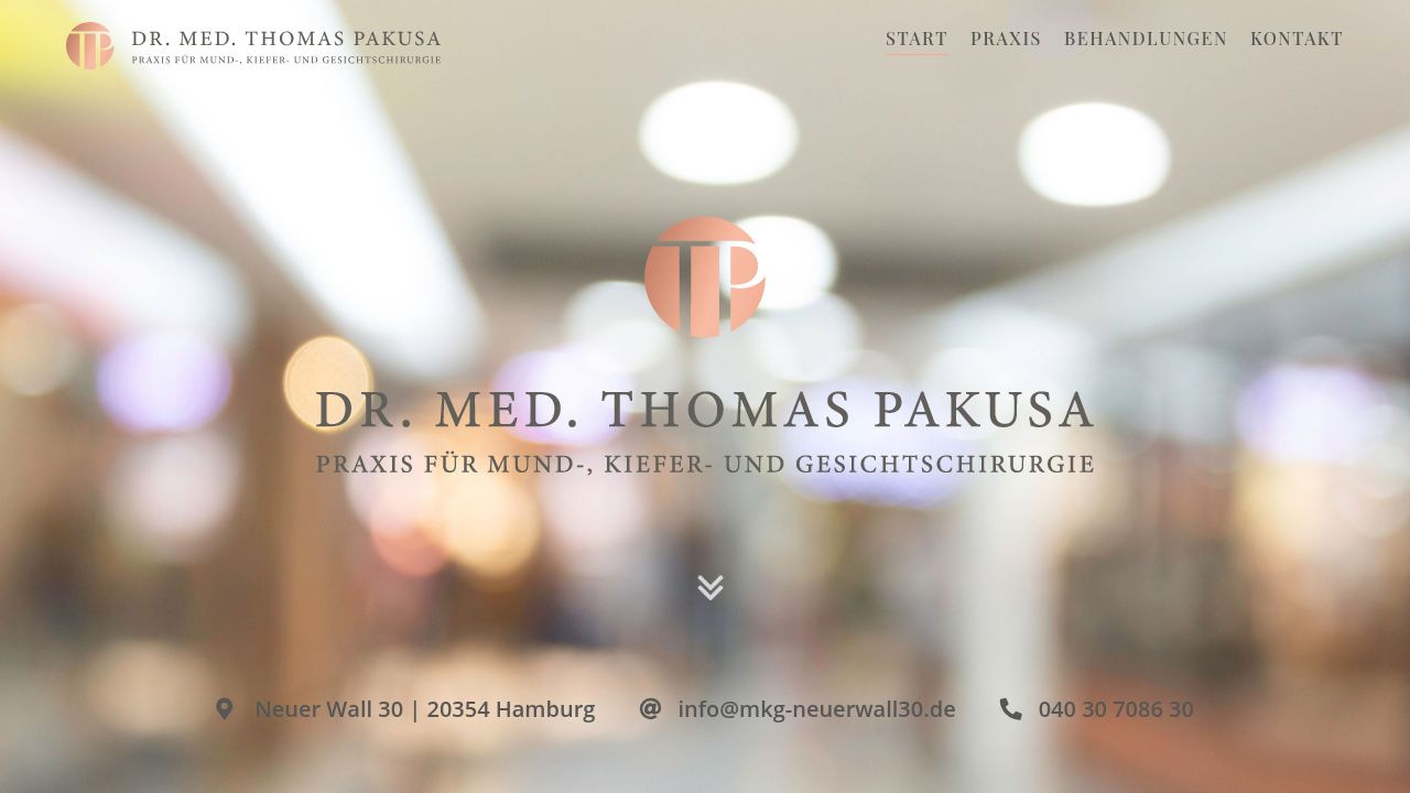 Startseite der Internetseite von Dr. med. Thomas Pakusa