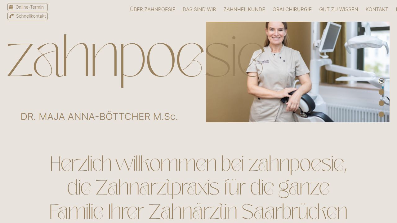 Startseite der Internetseite von Frau Dr. Maja Anna-B&ouml;ttcher MSc