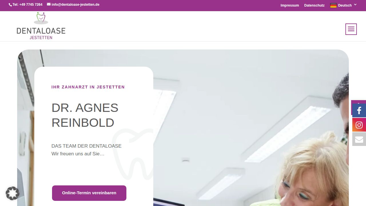 Startseite der Internetseite von Frau Dr. Agnes Reinbold