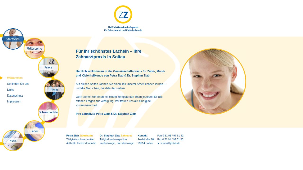 Startseite der Internetseite von Herr Dr. Stephan Zlab