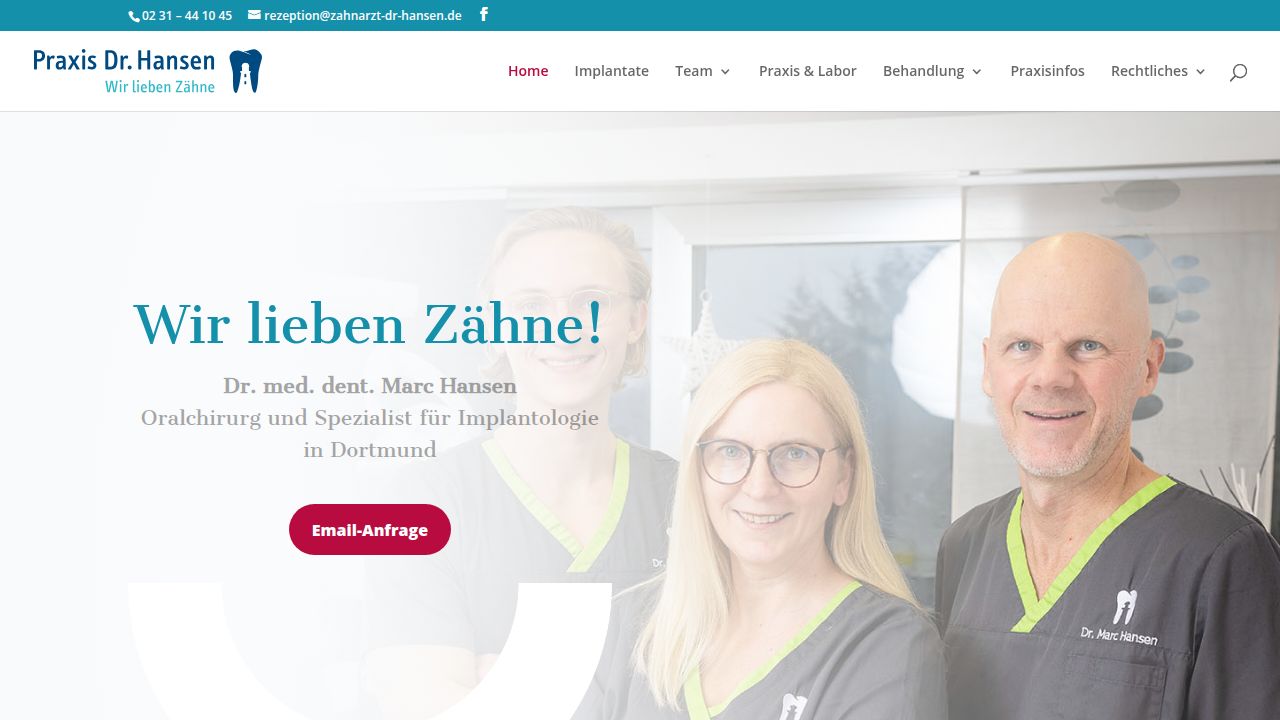 Startseite der Internetseite von Herr Dr. Marc Hansen